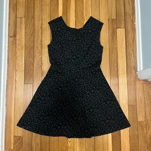 black & gray animal print skater dress